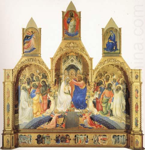 Lorenzo Monaco The Coronation of the Virgin with Saints and Angels The Annunciation and The Blessing Redeemer china oil painting image
